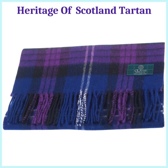 Scarf Quality Lambswool "HERTIAGE OF SCOTLAND TARTAN" Jewel Tone NWT - Picture 4 of 5